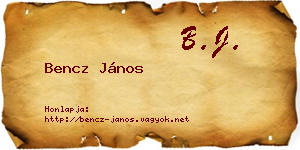 Bencz János névjegykártya